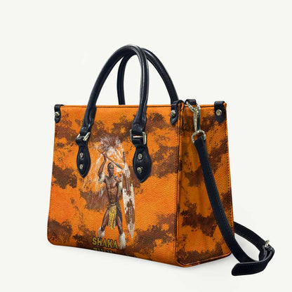 Shaka Zulu Leather Bag Warrior Fiery Roaring Lion - Never Retreat Never Surrender African Strength and Courage - African Pride