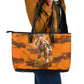 Shaka Zulu Leather Tote Bag Warrior Fiery Roaring Lion - Never Retreat Never Surrender African Strength and Courage - African Pride