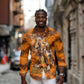 Shaka Zulu Long Sleeve Button Shirt Warrior Fiery Roaring Lion - Never Retreat Never Surrender African Strength and Courage - African Pride