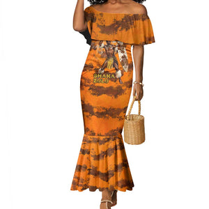 Shaka Zulu Mermaid Dress Warrior Fiery Roaring Lion - Never Retreat Never Surrender African Strength and Courage - African Pride