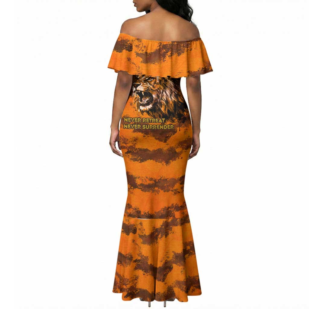 Shaka Zulu Mermaid Dress Warrior Fiery Roaring Lion - Never Retreat Never Surrender African Strength and Courage - African Pride