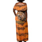 Shaka Zulu Off Shoulder Maxi Dress Warrior Fiery Roaring Lion - Never Retreat Never Surrender African Strength and Courage - African Pride