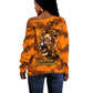 Shaka Zulu Off Shoulder Sweater Warrior Fiery Roaring Lion - Never Retreat Never Surrender African Strength and Courage - African Pride