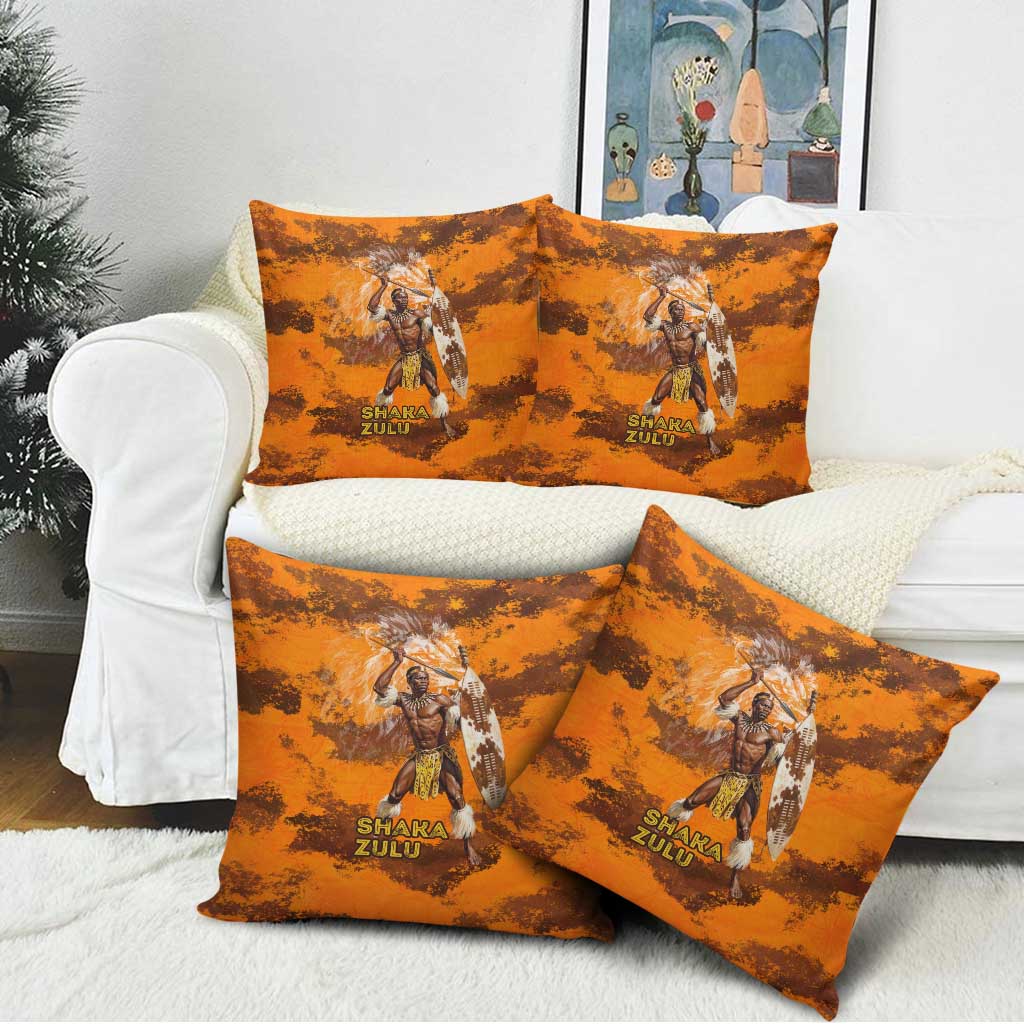 Shaka Zulu Pillow Cover Warrior Fiery Roaring Lion - Never Retreat Never Surrender African Strength and Courage - African Pride