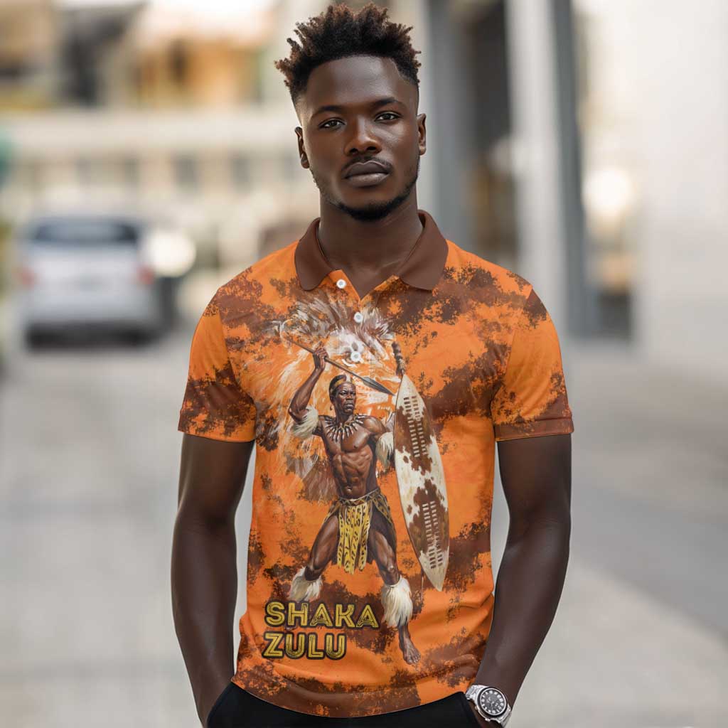 Shaka Zulu Polo Shirt Warrior Fiery Roaring Lion - Never Retreat Never Surrender African Strength and Courage - African Pride