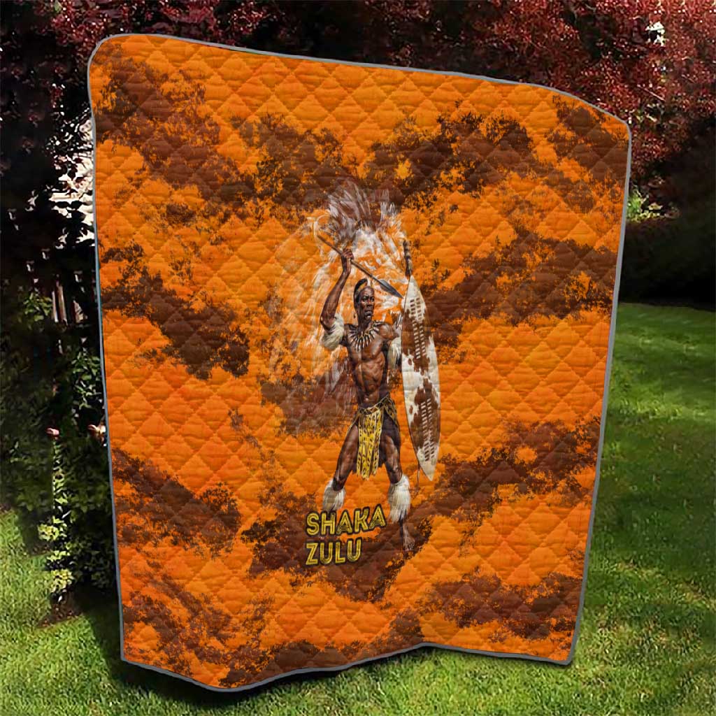 Shaka Zulu Quilt Warrior Fiery Roaring Lion - Never Retreat Never Surrender African Strength and Courage - African Pride