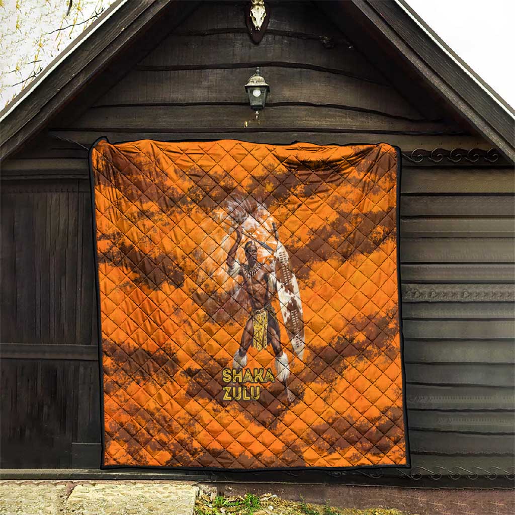 Shaka Zulu Quilt Warrior Fiery Roaring Lion - Never Retreat Never Surrender African Strength and Courage - African Pride