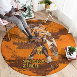 Shaka Zulu Round Carpet Warrior Fiery Roaring Lion - Never Retreat Never Surrender African Strength and Courage - African Pride