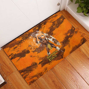 Shaka Zulu Rubber Doormat Warrior Fiery Roaring Lion - Never Retreat Never Surrender African Strength and Courage - African Pride