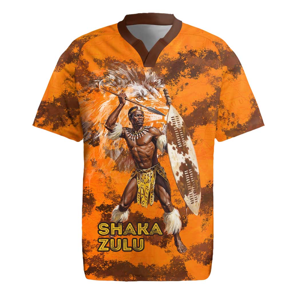 Shaka Zulu Rugby Jersey Warrior Fiery Roaring Lion - Never Retreat Never Surrender African Strength and Courage - African Pride
