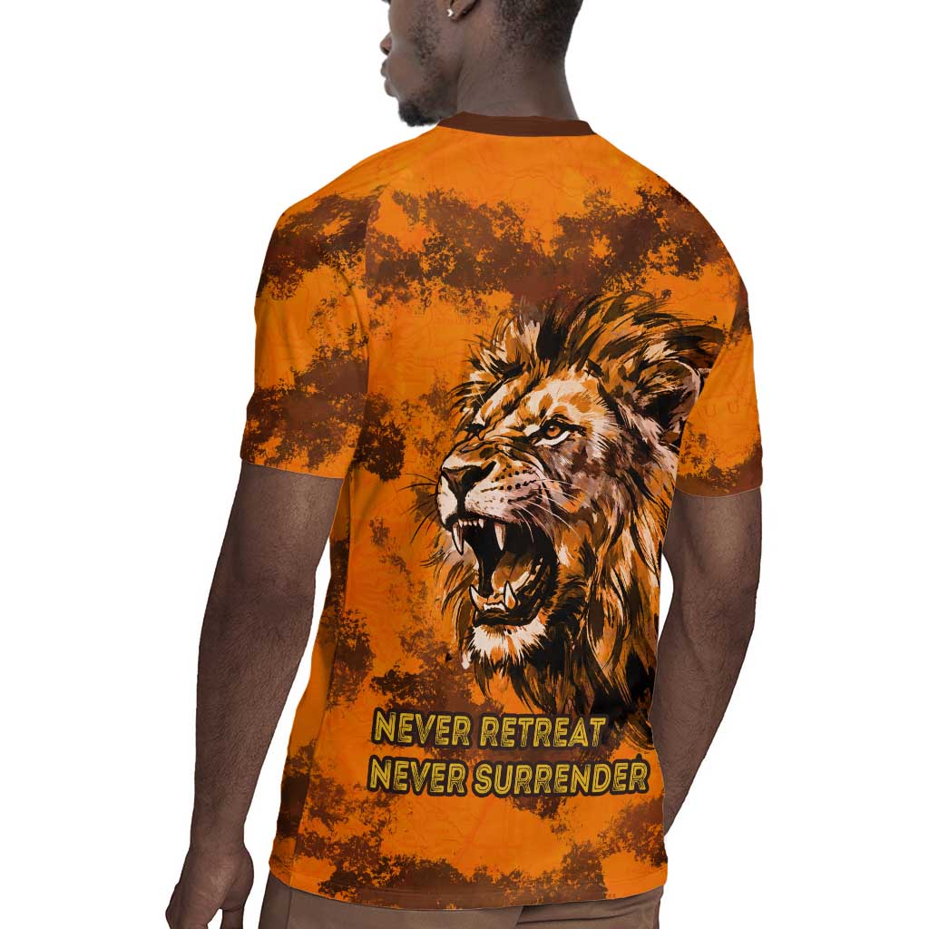 Shaka Zulu Rugby Jersey Warrior Fiery Roaring Lion - Never Retreat Never Surrender African Strength and Courage - African Pride