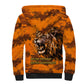 Shaka Zulu Sherpa Hoodie Warrior Fiery Roaring Lion - Never Retreat Never Surrender African Strength and Courage - African Pride