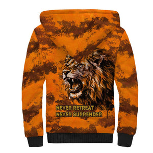 Shaka Zulu Sherpa Hoodie Warrior Fiery Roaring Lion - Never Retreat Never Surrender African Strength and Courage - African Pride