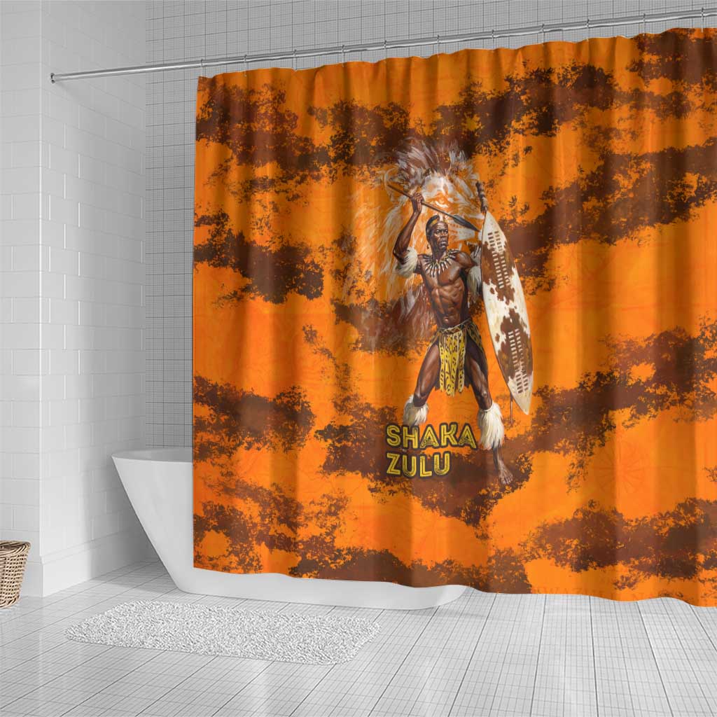 Shaka Zulu Shower Curtain Warrior Fiery Roaring Lion - Never Retreat Never Surrender African Strength and Courage - African Pride