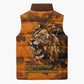 Shaka Zulu Sleeveless Puffer Jacket Warrior Fiery Roaring Lion - Never Retreat Never Surrender African Strength and Courage - African Pride