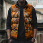 Shaka Zulu Sleeveless Puffer Jacket Warrior Fiery Roaring Lion - Never Retreat Never Surrender African Strength and Courage - African Pride