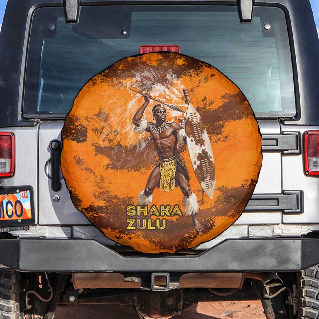 Shaka Zulu Spare Tire Cover Warrior Fiery Roaring Lion - Never Retreat Never Surrender African Strength and Courage - African Pride