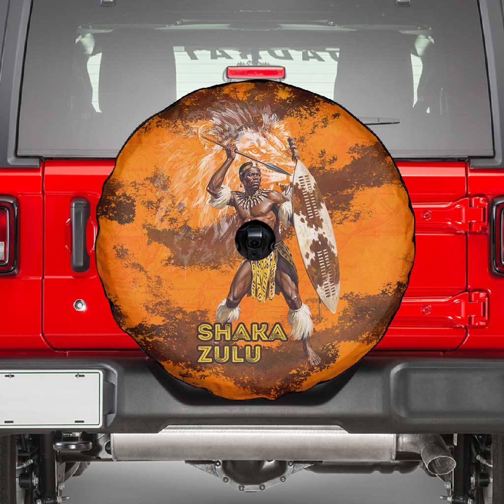 Shaka Zulu Spare Tire Cover Warrior Fiery Roaring Lion - Never Retreat Never Surrender African Strength and Courage - African Pride