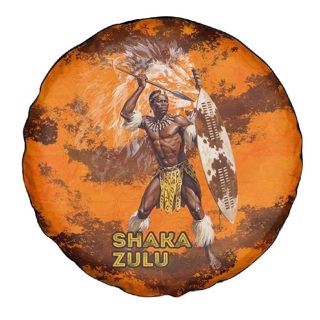 Shaka Zulu Spare Tire Cover Warrior Fiery Roaring Lion - Never Retreat Never Surrender African Strength and Courage - African Pride