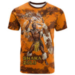 Shaka Zulu T shirt Warrior Fiery Roaring Lion - Never Retreat Never Surrender African Strength and Courage - African Pride