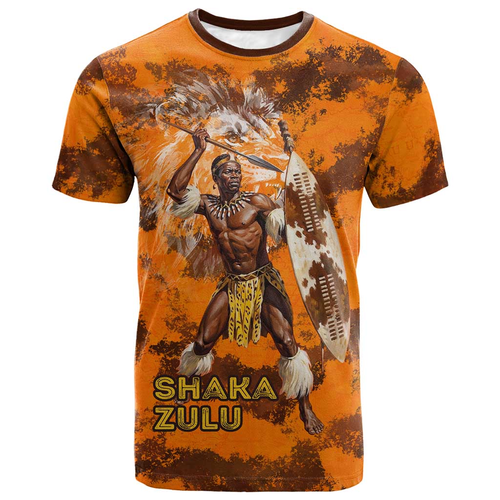 Shaka Zulu T shirt Warrior Fiery Roaring Lion - Never Retreat Never Surrender African Strength and Courage - African Pride