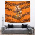 Shaka Zulu Tapestry Warrior Fiery Roaring Lion - Never Retreat Never Surrender African Strength and Courage - African Pride