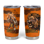 Shaka Zulu Tumbler Cup Warrior Fiery Roaring Lion - Never Retreat Never Surrender African Strength and Courage - African Pride