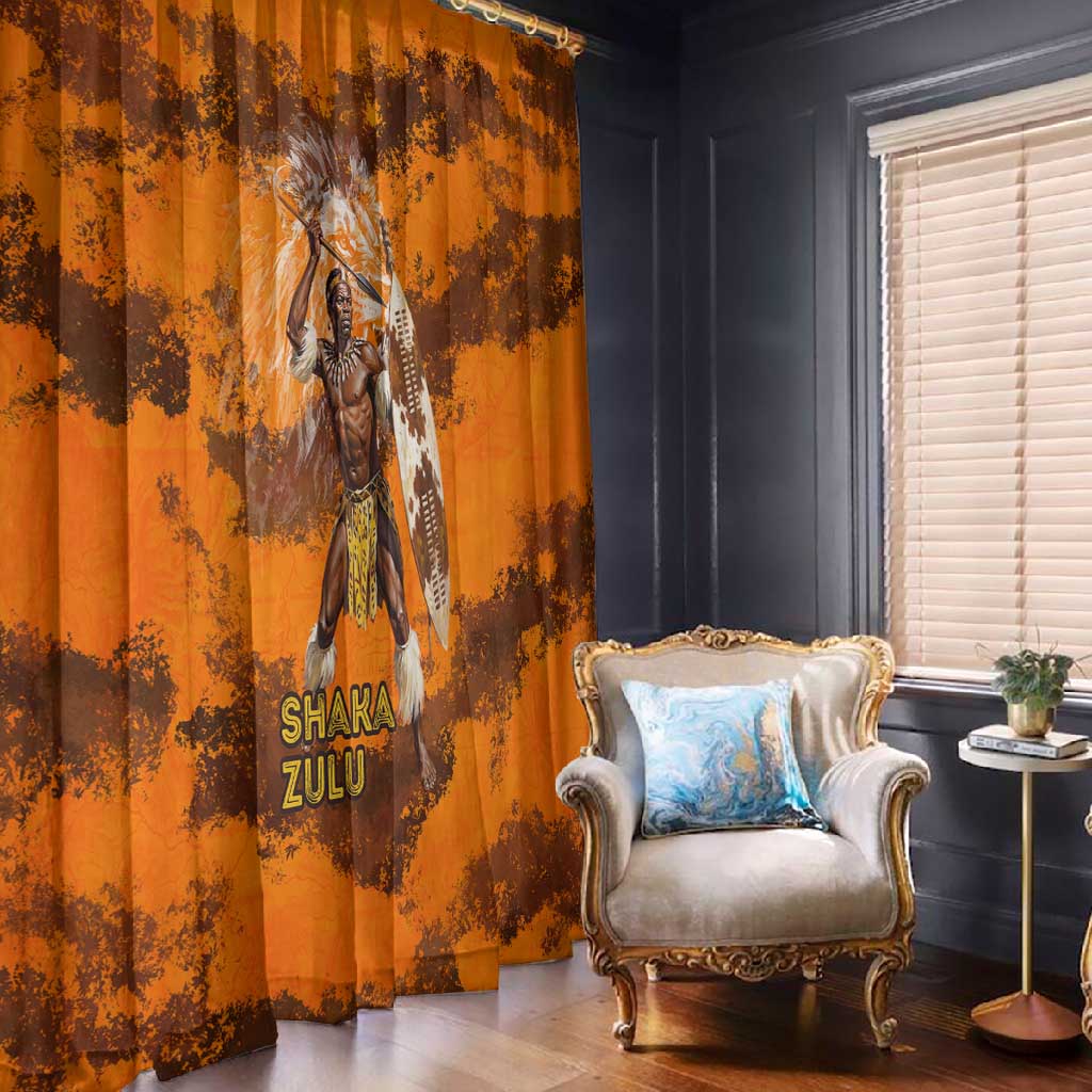 Shaka Zulu Window Curtain Warrior Fiery Roaring Lion - Never Retreat Never Surrender African Strength and Courage - African Pride