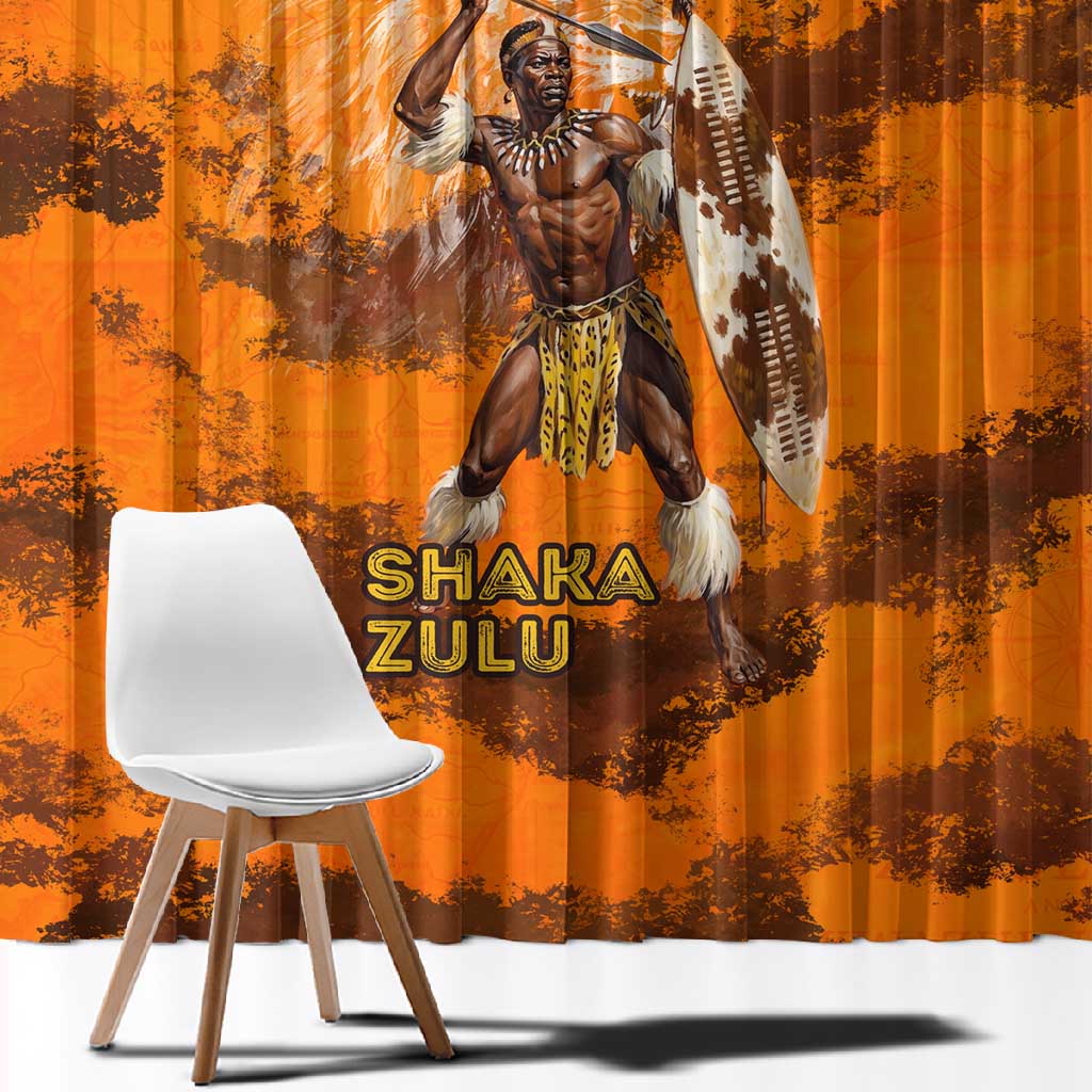 Shaka Zulu Window Curtain Warrior Fiery Roaring Lion - Never Retreat Never Surrender African Strength and Courage - African Pride