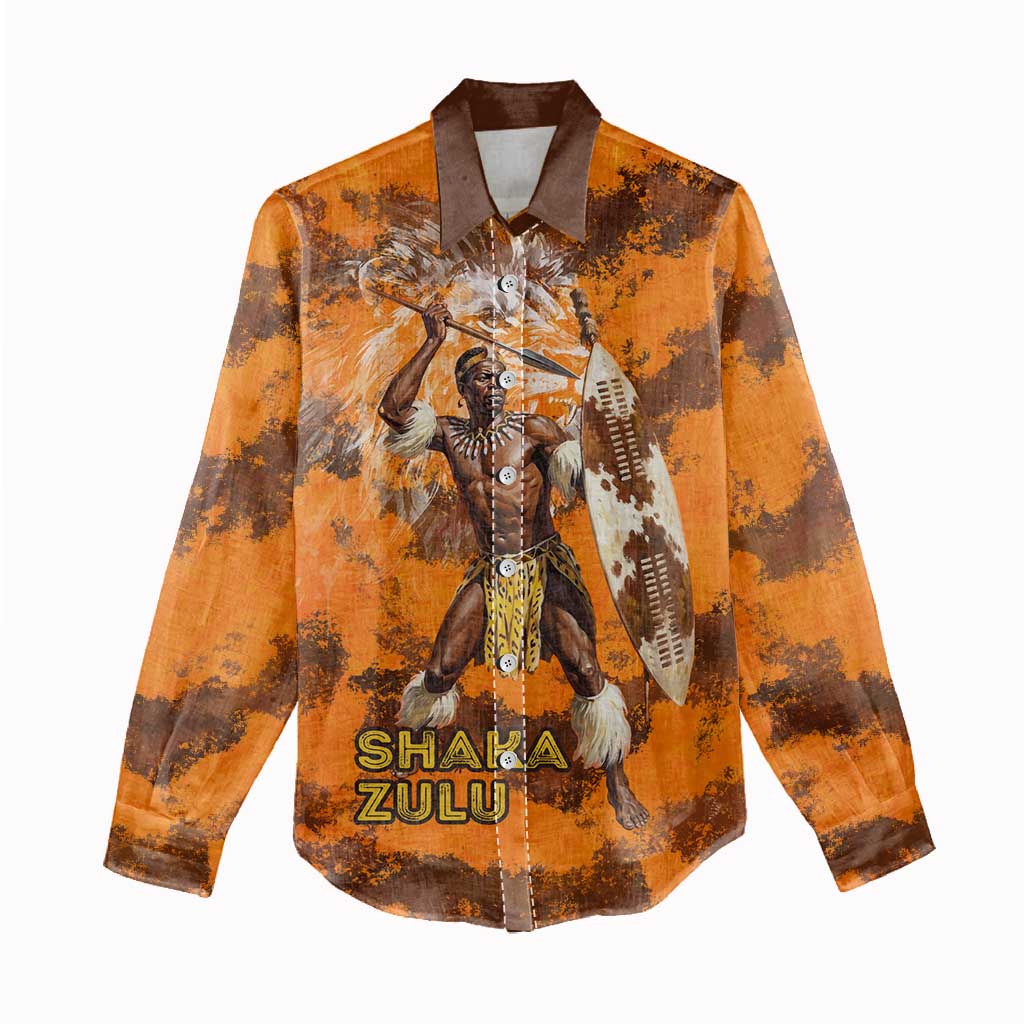Shaka Zulu Women Casual Shirt Warrior Fiery Roaring Lion - Never Retreat Never Surrender African Strength and Courage - African Pride