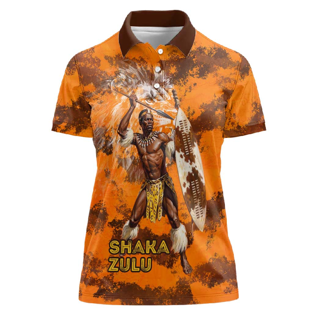 Shaka Zulu Women Polo Shirt Warrior Fiery Roaring Lion - Never Retreat Never Surrender African Strength and Courage - African Pride