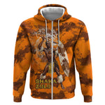 Shaka Zulu Zip Hoodie Warrior Fiery Roaring Lion - Never Retreat Never Surrender African Strength and Courage - African Pride