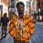 Shaka Zulu Zip Hoodie Warrior Fiery Roaring Lion - Never Retreat Never Surrender African Strength and Courage - African Pride