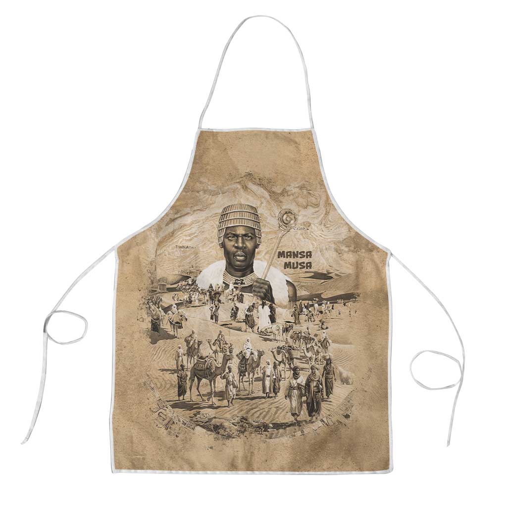 Mansa Musa Apron Sepia Map Historic Pilgrimage Empire Expedition 1324 ...