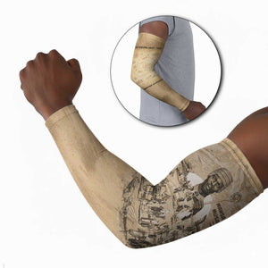 Mansa Musa Arm Sleeves Sepia Map Historic Pilgrimage Empire Expedition 1324 African Royalty Legacy - African Pride