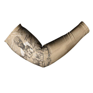 Mansa Musa Arm Sleeves Sepia Map Historic Pilgrimage Empire Expedition 1324 African Royalty Legacy - African Pride