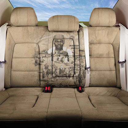Mansa Musa Back Car Seat Cover Sepia Map Historic Pilgrimage Empire Expedition 1324 African Royalty Legacy - African Pride