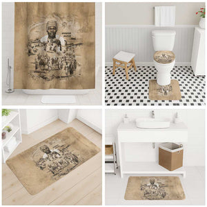 Mansa Musa Bathroom Set Sepia Map Historic Pilgrimage Empire Expedition 1324 African Royalty Legacy - African Pride