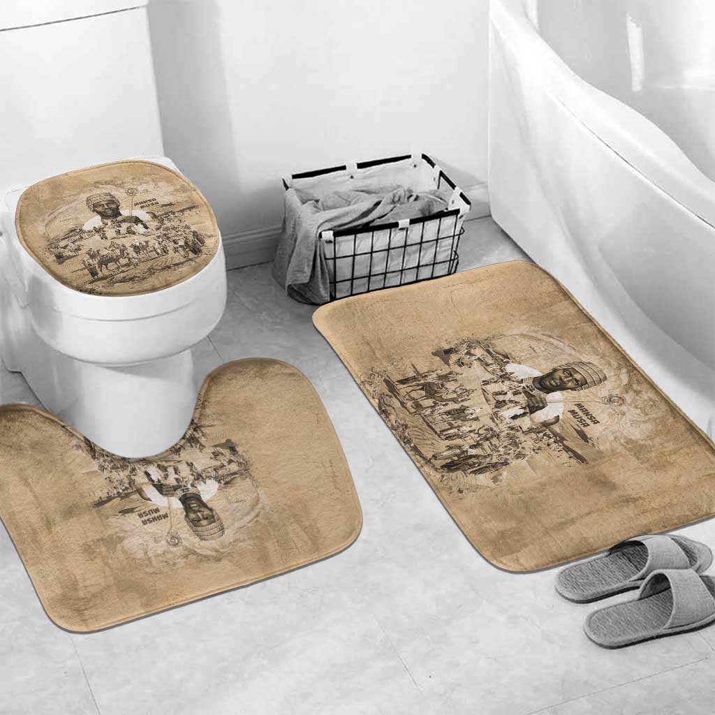 Mansa Musa Bathroom Set Sepia Map Historic Pilgrimage Empire Expedition 1324 African Royalty Legacy - African Pride