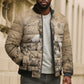 Mansa Musa Bomber Puffer Jacket Sepia Map Historic Pilgrimage Empire Expedition 1324 African Royalty Legacy - African Pride