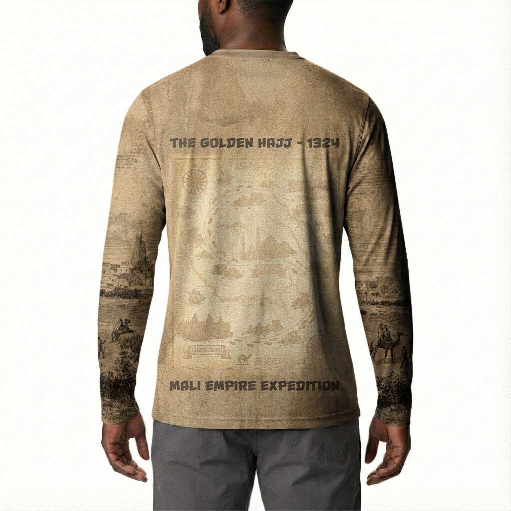 Mansa Musa Button Sweatshirt Sepia Map Historic Pilgrimage Empire Expedition 1324 African Royalty Legacy