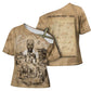 Mansa Musa Cross Shoulder Shirt Sepia Map Historic Pilgrimage Empire Expedition 1324 African Royalty Legacy - African Pride