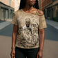 Mansa Musa Cross Shoulder Shirt Sepia Map Historic Pilgrimage Empire Expedition 1324 African Royalty Legacy - African Pride