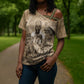 Mansa Musa Cross Shoulder Shirt Sepia Map Historic Pilgrimage Empire Expedition 1324 African Royalty Legacy - African Pride