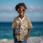 Mansa Musa Kid Hawaiian Shirt Sepia Map Historic Pilgrimage Empire Expedition 1324 African Royalty Legacy - African Pride