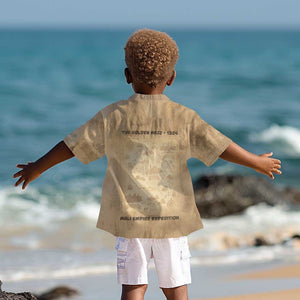Mansa Musa Kid Hawaiian Shirt Sepia Map Historic Pilgrimage Empire Expedition 1324 African Royalty Legacy - African Pride