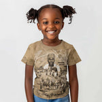Mansa Musa Kid T shirt Sepia Map Historic Pilgrimage Empire Expedition 1324 African Royalty Legacy - African Pride