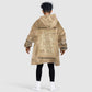 Mansa Musa Kid Wearable Blanket Hoodie Sepia Map Historic Pilgrimage Empire Expedition 1324 African Royalty Legacy - African Pride