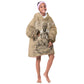 Mansa Musa Kid Wearable Blanket Hoodie Sepia Map Historic Pilgrimage Empire Expedition 1324 African Royalty Legacy - African Pride