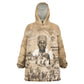 Mansa Musa Kid Wearable Blanket Hoodie Sepia Map Historic Pilgrimage Empire Expedition 1324 African Royalty Legacy - African Pride